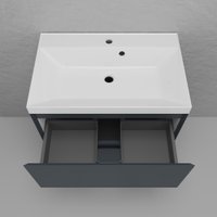 Symbolite Тумба с умывальником Манхэттен 70 Plus 2 ящика + Asti 70x45 (графит/жасмин)