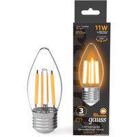 Светодиодная лампочка Gauss Filament Свеча 11W 810lm 2700К Е27 LED 1/10/50 103802111