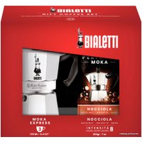 Гейзерная кофеварка Bialetti Moka Express (6 порций + кофе молотый Nocciola 200 гр)