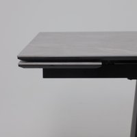 Кухонный стол Lepremo AV 2119 МДФ+керамика раздвижной 1200-1800x800 (серый матовый Larka Grey/черный)