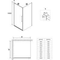 Душевой уголок Niagara Nova NG-35-10AGR-A90GR-34 100х90х195 (графит/прозрачное стекло)