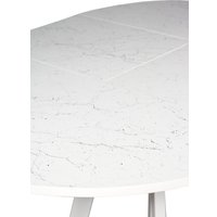 Кухонный стол ВВР Элип-2 (мрамор марквина белый/белый профиль, пластик)