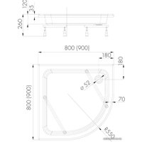 Душевой поддон Iregio 80x80 LDBR215