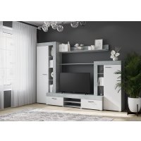 Стенка Горизонт Дельта (белый/бетон)