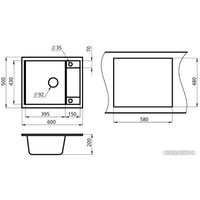 Кухонная мойка Krona Flugel WR600-500 1 (графитовый)