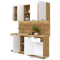 Готовая кухня Mebiplex Вивиан МДФ 1.8м 26мм (вотан/белый матовый) в Солигорске