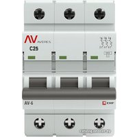 Выключатель автоматический EKF Averes AV-6 3P 25A (C) 6kA mcb6-3-25C-av