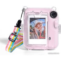Чехол Sundays для Fujifilm Instax Mini 12 с ремешком (розовый)