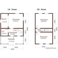 Дом Lesstroy Проект №01 (6x8 м)