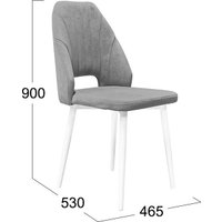 Стул Трия Капри конус Т2 исп.2 (белый муар/велюр серый)