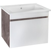  Runo Тумба с умывальником Модена 65 + Оскар 65 (подвесная, железный камень)