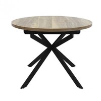 Кухонный стол Виста Парма 100x100/135 (дуб олово/муар черный)