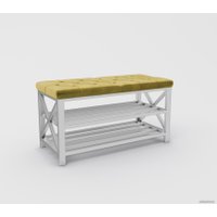 Банкетка Hype Mebel Будс (белый/золото)