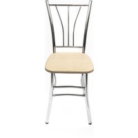 Стул ВВР Трилогия (бежевый крокодил/хром, экокожа)