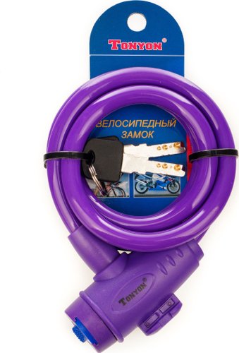 Тросовый велосипедный замок Tonyon 588K-1010PR