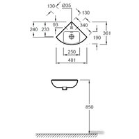 Умывальник Jacob Delafon Odeon Up E4733-00