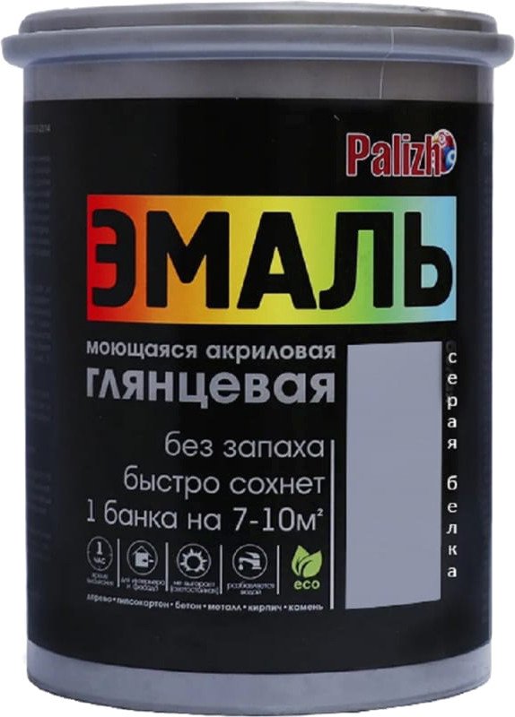 Эмаль Palizh Глянцевая 1 кг (серая белка)
