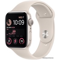 Умные часы Apple Watch SE 2 44 мм (алюминиевый корпус, звездный свет/звездный свет, спортивные силиконовые ремешки S/M + M/L)