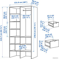 Шкаф распашной Ikea Вистхус 904.935.35 (серый/белый)