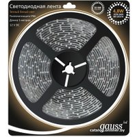 Светодиодная лента Gauss LED 5050/30-SMD 7.2W 12V DC теплый белый IP66 311000107
