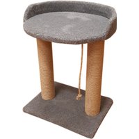 Когтеточка Bast С овальной полкой 55 (джут, серый)