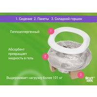 Дорожный горшок Roxy Kids HandyPotty 3 в 1 HP-255BP (бежевый/розовый)