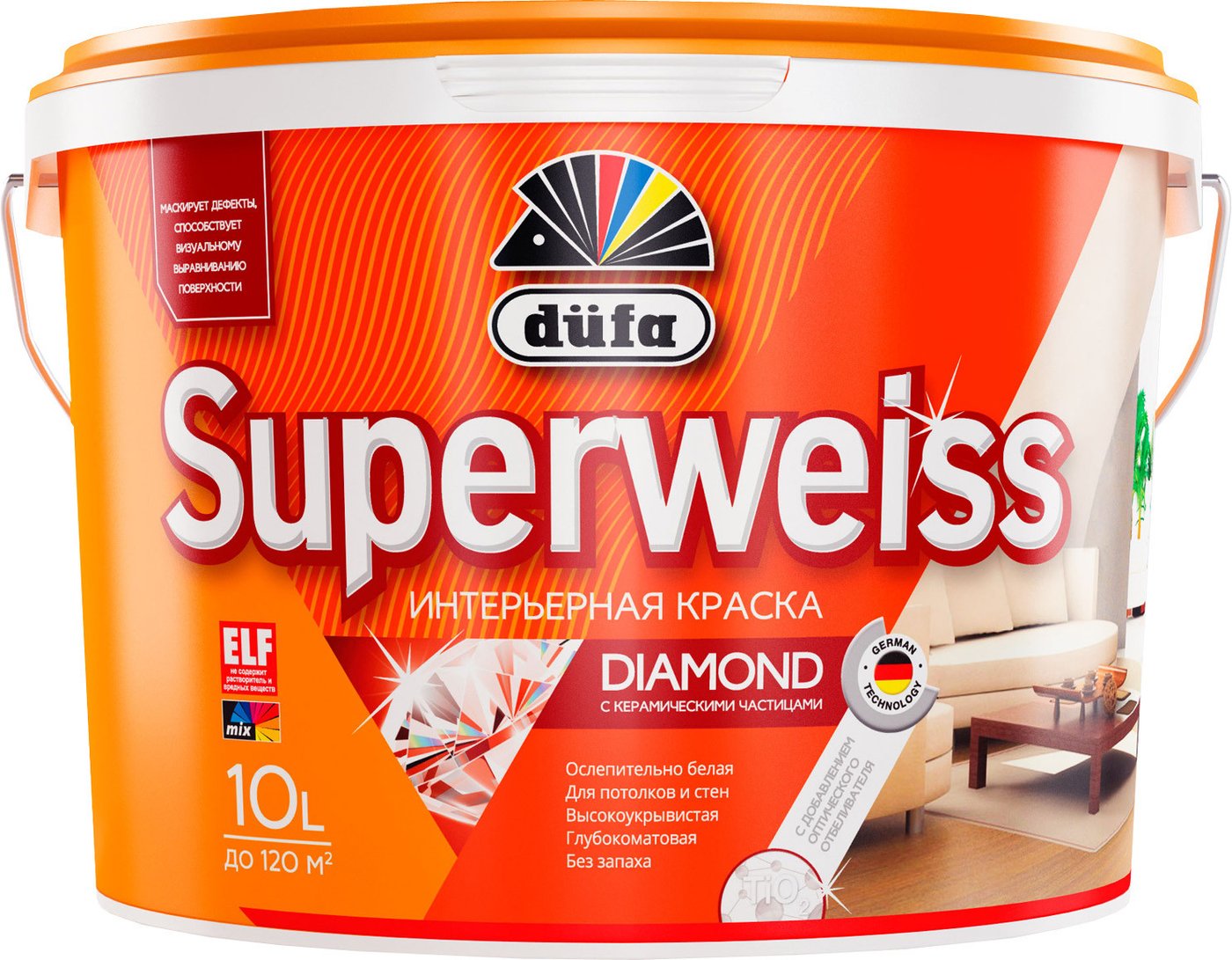 

Краска Dufa ВД Superweiss RD4 (10 л, белый)