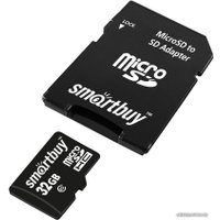 Карта памяти SmartBuy microSDHC SB32GBSDCL10-01LE 32GB (с адаптером)