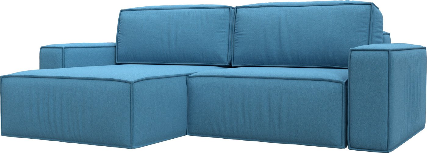 

Угловой диван Лига диванов Прага классик левый 125537L (рогожка амур голубой)