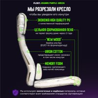 Игровое (геймерское) кресло FLOKY Asgard Purple-Green (фиолетовый/зеленый)