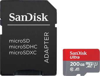 Карта памяти SanDisk Ultra SDSQUAR-200G-GN6MA microSDXC 200GB (с адаптером)