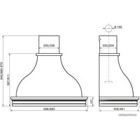Кухонная вытяжка Elikor Аркада Валенсия 90П-650-П3Д (белый муар/дуб неокрашенный) (142677)