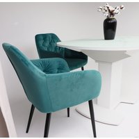 Кухонный стол Аврора Корсика фотопечать 120-151.5x80 (мрамор белый 2/белый матовый)