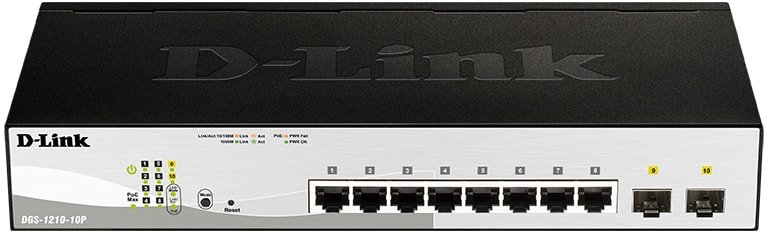 

Управляемый коммутатор 2-го уровня D-Link DGS-1210-10P/FL