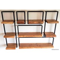 Полка Wooden Story Saint Etienne (ЛДСП, коричневое дерево/черный)