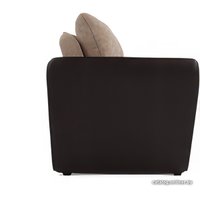 Кресло-кровать Мебель-АРС Квартет (микровельвет/экокожа, коричневый кордрой)