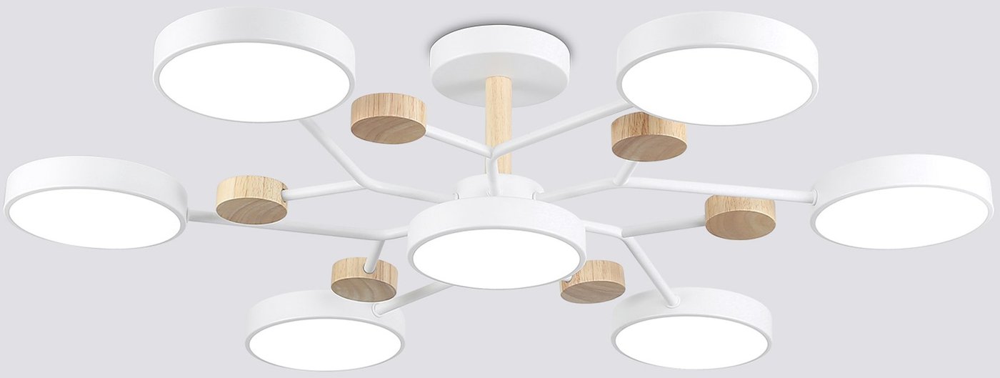 

Подвесная люстра Ambrella FL4864/7 WH/WD (белый/дерево)