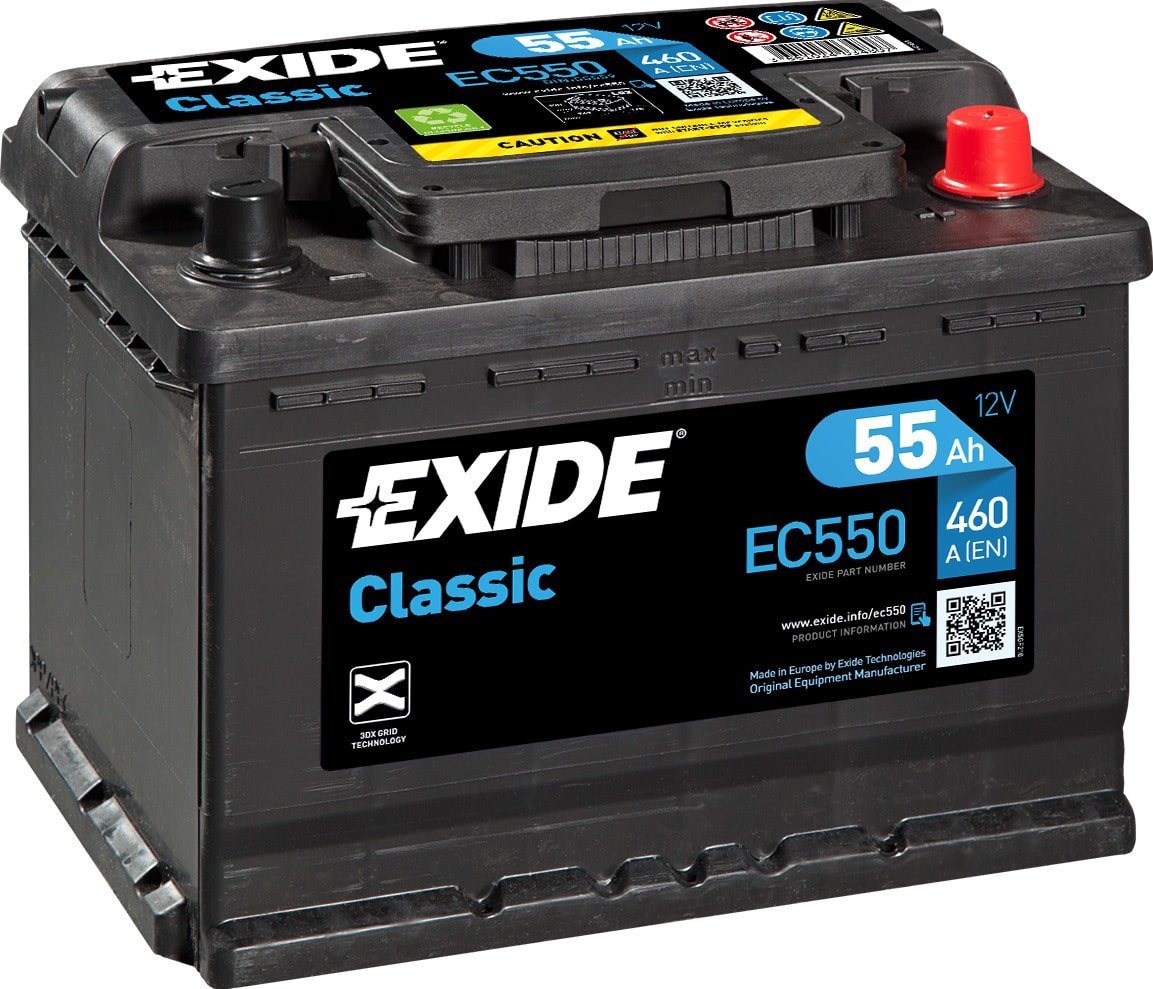 

Автомобильный аккумулятор Exide Classic EC550 (55 А/ч)