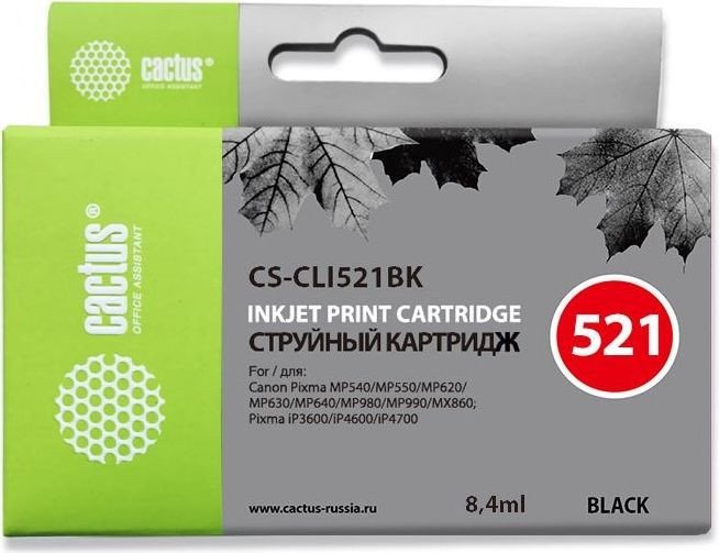 

Картридж CACTUS CS-CLI521BK (аналог Canon CLI521BK)