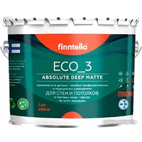 Краска Finntella Eco 3 Wash and Clean Полиуретан-латексная База А F-08-1-9 9 л (белый)