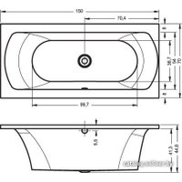 Ванна Riho Lima 150x70 (без ножек)