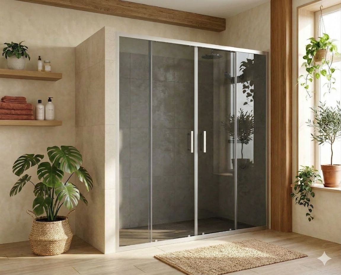 Душевая дверь MaybahGlass 195x200 MGD-1837-5 (графитовое стекло/хром матовый)
