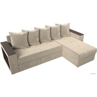 Угловой диван Лига диванов Дубай лайт правый 114163 (микровельвет бежевый)