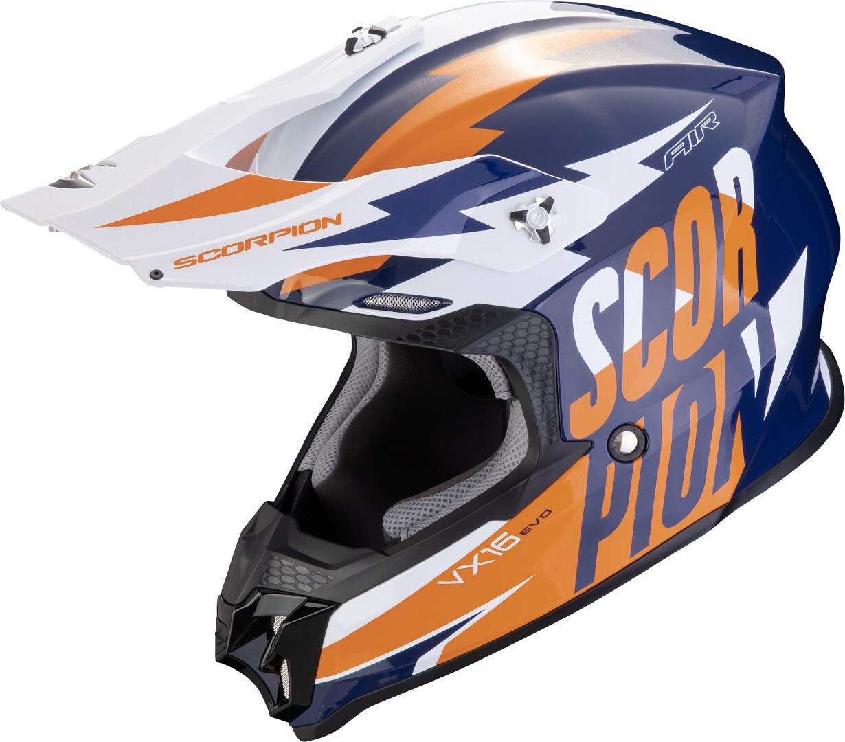 

Мотошлем Scorpion Exo Vx-16 Evo Air Slanter (р. M, синий/оранжевый)