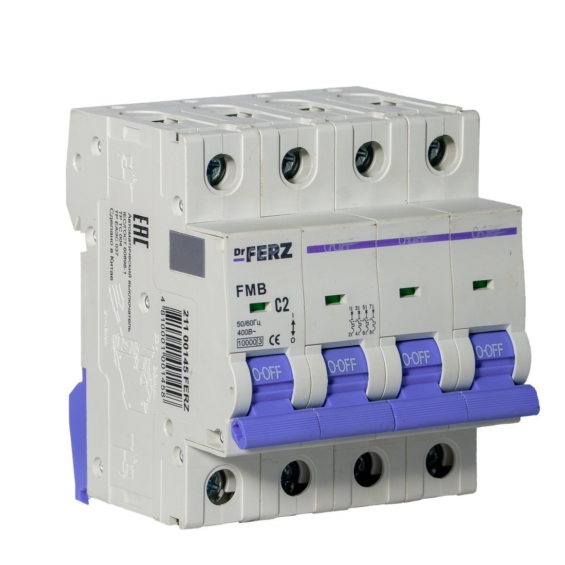 Выключатель автоматический Dr.Ferz FMB-C 10kA 4P 02 C 21100145FERZ