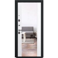 Металлическая дверь Guard С зеркалом 86х205 (левая, графит/бьянко)
