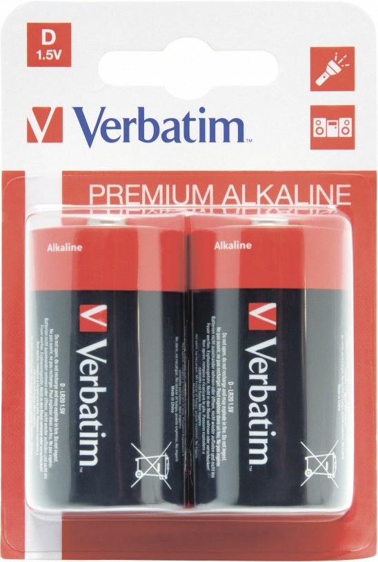 

Батарейка Verbatim D Alkaline Batteries 49923