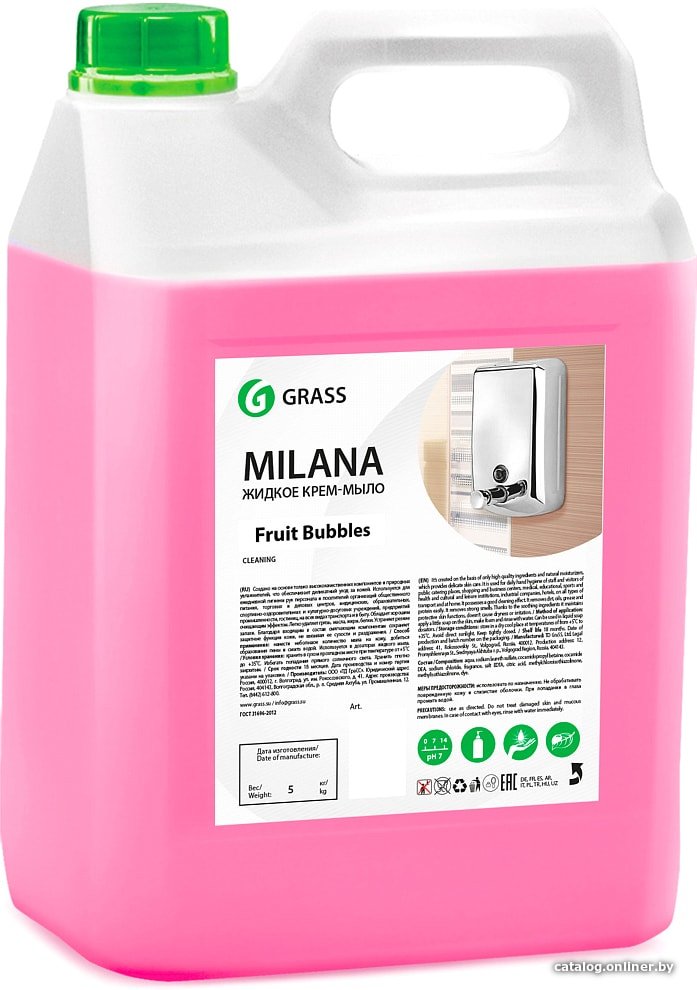 Grass Крем-мыло жидкое увлажняющее Milana fruit bubbles 5 л