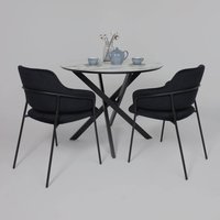 Кухонный стол Аврора Мехико 3Д D950 (камень белый/черный матовый)