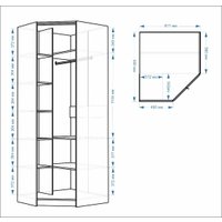 Шкаф-гармошка Евва Лайн ЛН-1U.820х930(2Z) Угловой (гикори кингстон)